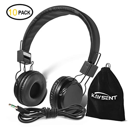 Kaysent Heavy Duty Headphones Set for Students - (KHPB-10B) 10 Packs Classroom Kids