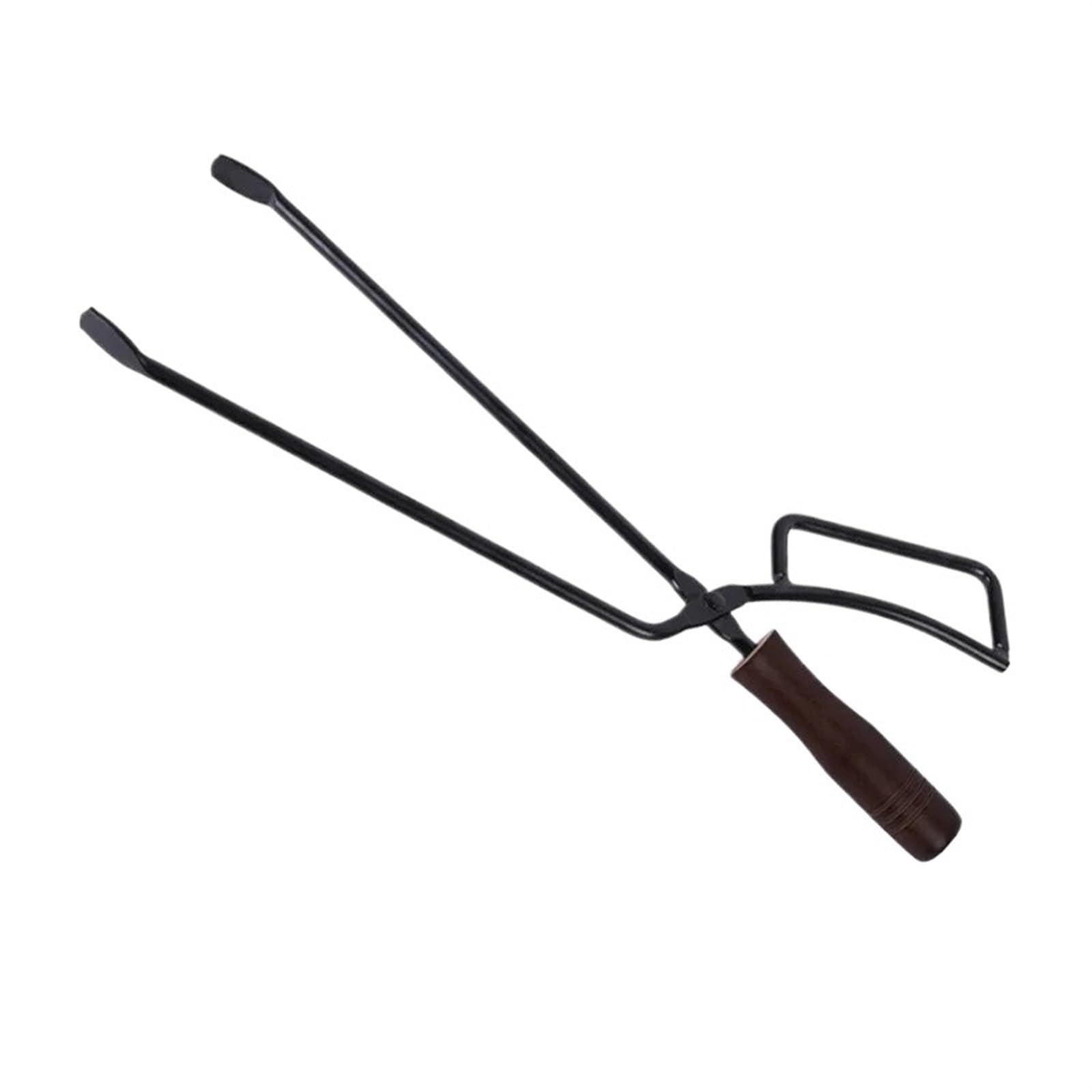 Pinzas para Chimenea Parrilla de barbacoa, pinza carbón, mango hierro y madera, cubierta antiescaldado for acampar al aire libre, fogón, chimenea, pinzas for fuego Cámping