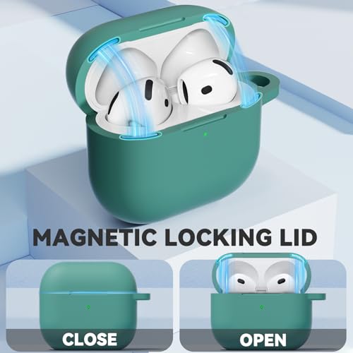 Image of Ljusmicker for AirPods 4 Case 2024 with Magnetic Lock,Green