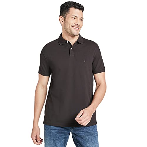 Image of Tommy Hilfiger Solid Regular fit Cotton Polo t-Shirt