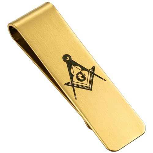 AMITER Masonic Money Clip, Front Pocket Wallet Minimalist Credit Card Holder for Freemason