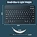 KUNSI Bluetooth Keyboard for iPad, Rechargeable Slim Portable Wireless Keyboard for iPad Tablets, Compatible for All iOS/Windows/Android System Devices-Black