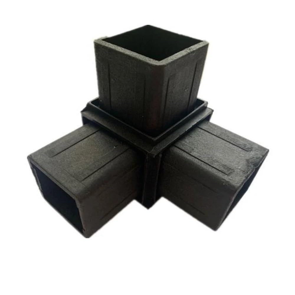 4/8 Uds 40X40 tubo cuadrado conector de tres vías tubo de plástico aleación de acero inoxidable conexión de carga cuadrada accesorios de barandilla (Size : 8PCS)