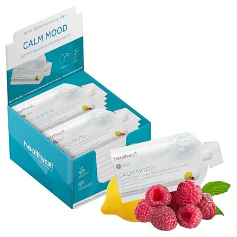 Healthycell Calm Mood - Ashwagandha Supplement for Stress Relief with L-theanine, Magnesium, GABA, Saffron - Cortisol Manager - Maximum Absorption Gel Vitamin for Mood & Relaxation, 30 Gel Packs Cover