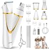 Small Dog Grooming Kit 4 in 1 Electric Cordless Dog Paw Trimmer with Nail Grinder Low Noise Dog Nail Trimmers IPX7 Waterproof Small Dog Grooming Clippers for Paws Ears Face Hip Hairl