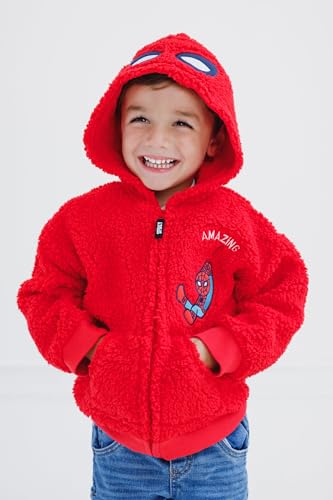 Marvel Avengers Spider-Man Cozy Sherpa Cosplay Hoodie Newborn to Big Kid Sizes (0-3 Months - 10-12)3