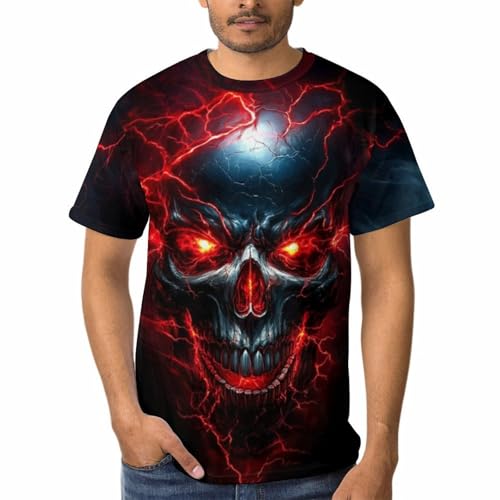 Men's Skull Graphic T-Shirt Summer Short Sleeve Tops3