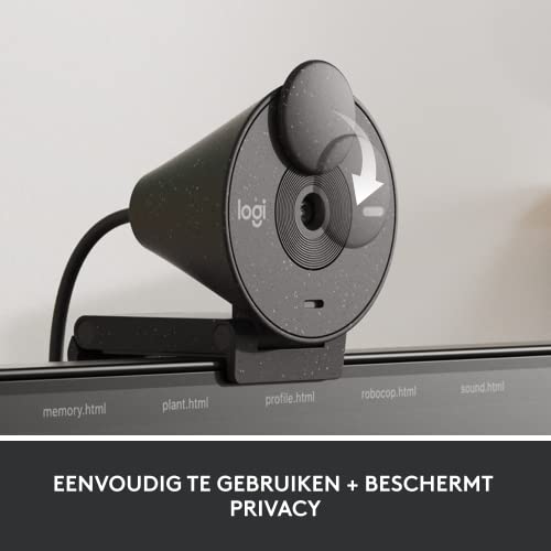 Logitech Brio 305 Full HD 1080P Webcam met Privacy Shutter, Mono Noise Reduction Mics, USB-C, Auto Light Correction, werkt met Zoom, Microsoft Teams, Google Meet - Graphite - Afbeelding 6