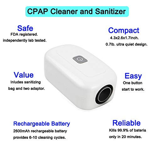 Zinnor CPAP Cleaner,2020 Upgrated CPAP Cleaner and Sanitizer (No More Bad Smell of Ozone) for CPAP Mask, Regular & Heated Hose Pipe Tube Accessories and Equipment for Travel and Home - Thumbnail 3