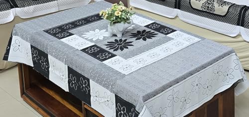 Image of Fab Nation Sofa Cover L Shape 5 Seater with Corner L Type Fully Covered Sofa Set for Living Room | Cotton Sofa Slipcovers for 3 + 2 Seaters Cover + 2 Setty Covers + 1 Table Cover Set | Black