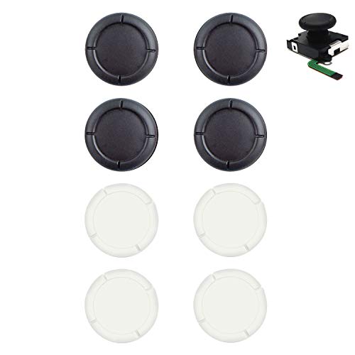 BRHE Ersatz-Daumengriffkappen für Nintendo Switch Original 3D Analog Stick und Nintendo Switch Lite Joy Con Joystick Silikon Gummi Cover Set 2 Pack (weiß schwarz)
