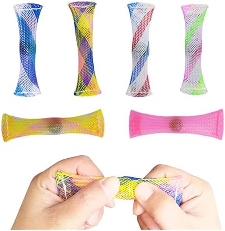 mciskin Fidget Toys, Mesh Tube with Marble Fidget Toy,Braided Mesh Tube with Marble Stress Relief Toy,Stress Relieve toy,Soothing Marble Fidgets for ADHD ADD Autism6PCS