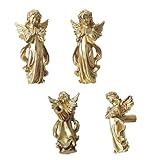 LFWATAXY 4PCS Vintage Angel Cabinet Knob, Angels Figurines Knobs Gold Cabinet Knob Decorative Dresser Knobs Art Decor Drawer Pull for Drawer Dresser Wardrobe Cupboard