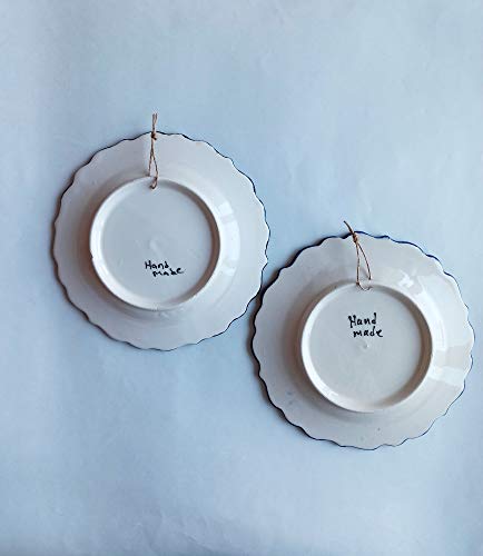 Ayennur Turkish Decorative Plates Set of 2-7.08" Multicolor Handmade Ceramic Ornament for Home&Office Wall Hanging Decors - Thumbnail 2