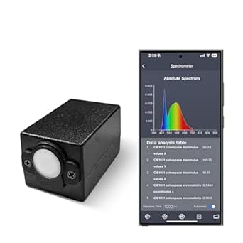 Handheld Spectrometer for Light Measurement 340-1000nm Portable Spectrum Illumination Meter with APP & PC Software