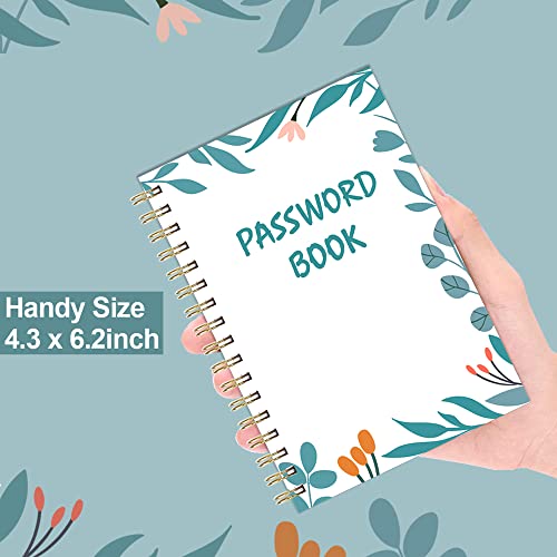 Simplified Password Book With Alphabetical Tabs - Small Pocket Size Password Keeper Journal Notebook For Computer & Website Logins, 4.5" X 6.2", Teal #TOP6