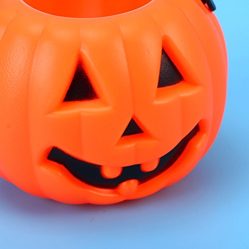LUOEM 10pcs Halloween Pumpkin Candy Bucket Portable Pumpkin Bucket Children Trick or Treat Bags for Party Favors 3.4 x 2.6 x 2.2 Inch (Orange) - Thumbnail 5