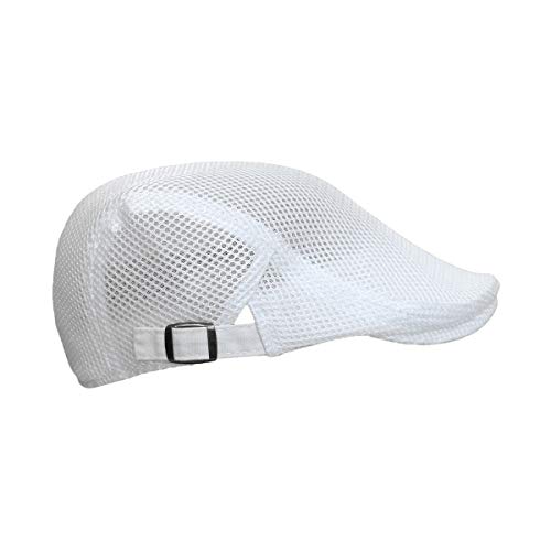 WITHMOONS Ivy Cap Summer Mesh Newsboy Irish Gatsby Golf Hats MZ30038 (Mesh_White)