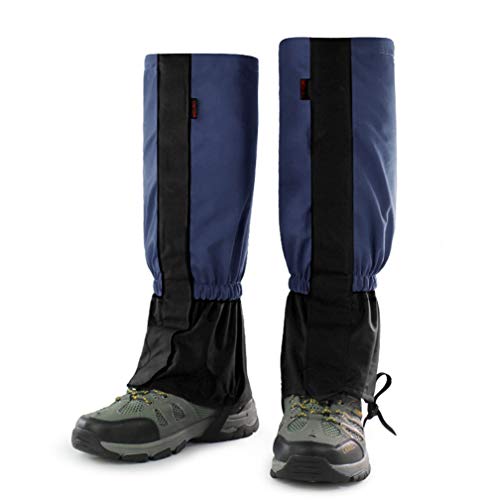 ZOSEN Polainas Impermeables Botas de Nieve Botines al Aire Libre Alpinismo Nieve Prueba Cubierta de Zapato (Navy, 1 par)