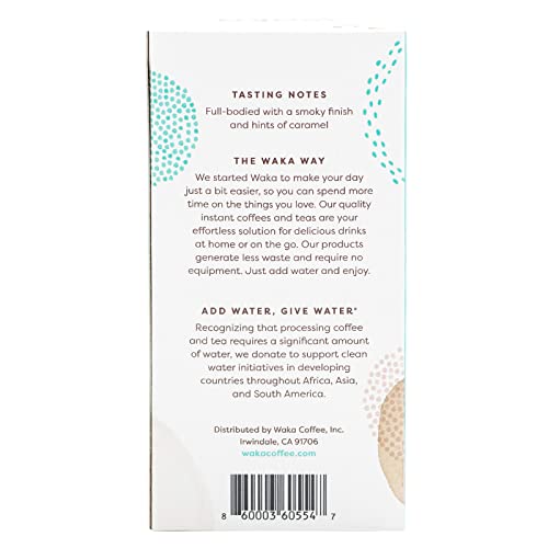 Waka Quality Instant Coffee — Dark Roast — 100% Arabica Freeze Dried Beans — 8 Single-Serve Packets For Iced Coffee Or Hot Coffee #TOP1