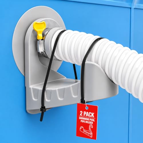 2 Pack Swimming Pool Pipe Holders for Above Ground Pools Pool Hose Supports Accessories Designed to Fit Intex Pools Prevent Pipe Sagging Improve Pool Hose Lifespan with Cable Ties & Hose Clamps