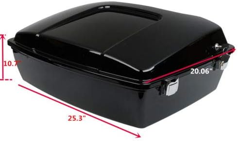 Miniatura 2 de TCMT Juego de baúl de 10.7 pulgadas para Harley Touring Tour Pak Road King Road Glide Street Glide Electra Glide 1997-2013 (cierres cromados)