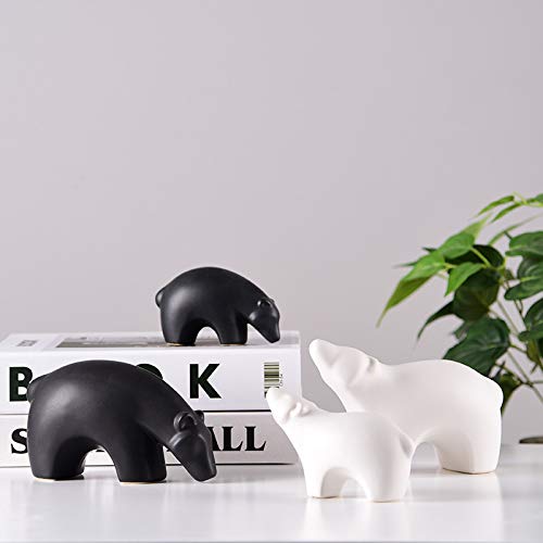 Ceramic Polar Bear Figurines Sets, Home Decor Animal Sculptures And Statues Handmade Artware Gifts (Small Size) #TOP5