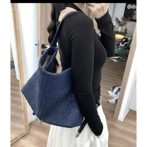 Image of Suede Woven Tote Bag for Women, Hobo Shoulder Bag for Work Travel