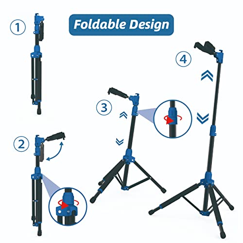 Salvori Folding Guitar Stand with Auto-Lock System and Soild Tripod for Single Bass, Acoustic, Electric, Classical Guitar or Ukulele (Single) - Thumbnail 5