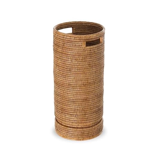 Best looking umbrella stands Handmade Rattan Umbrella Stand with Dip Tray