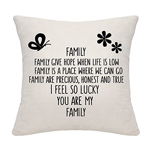 DANKHRA Housse de coussin familiale, pour père, mère, fille, fils, frère, sœur, cadeau d'anniversaire Cover