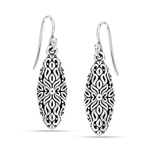 Charmsy Sterling Silver Jewelry Light Weight Antique Filigree Drop Dangle Earrings for Women
