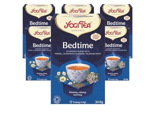 Yogi Tea Bedtime Organic Herbal Tea Naturally Caffeine Free Blend of Fennel Chamomile Flowers and Valerian Root 6 Packs x 17 Tea Bags (102 Teabags Total)