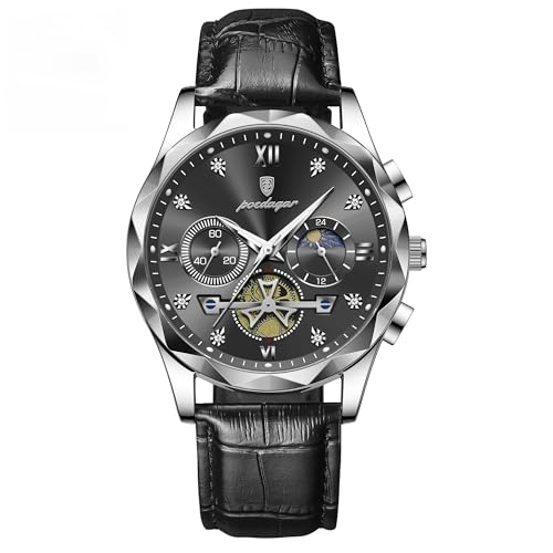 Montre sport classique Poedagar avec chronographe étanche pour homme actif