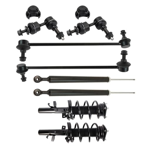 Image of TRQ Front and Rear Suspension Kit Complete Strut & Coil Spring Assembly Shock Absorber Sway Bar Stabilizer Link Compatible with 2013-2018 Ford C-Max