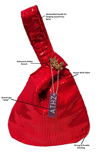 Image of Signature Potli Bag for Women - Sequin Knot Detail | Wedding & Cocktail Festive Statement Ethnic Handbag