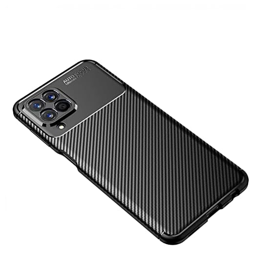 CruzerLite Capa compatível com Samsung Galaxy M33 5G capa com design de textura de fibra de carbono capa anti-arranhões com absorção de choque feita para Samsung Galaxy M33 5G (2022) (preto carbono)