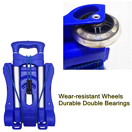 Carretilla plegable de aluminio con ruedas de goma azul miniatura 6
