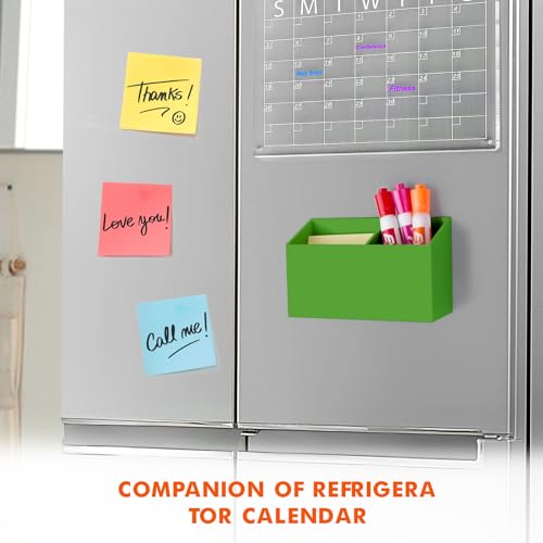 Image of BEYGORM Magnetic Dry Erase Marker Holder for Whiteboard & Refrigerator | Non-slip Acrylic Pen Holder for Classroom, Fridge Magnet, Locker Organizer Accessories, Teacher & School Supplies(Green)