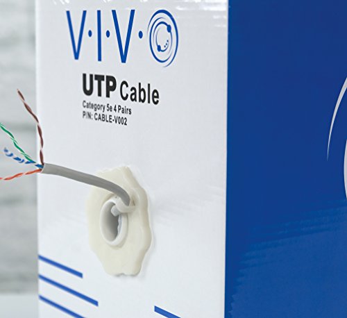 Vivo 500 Ft Bulk Cat5E Ethernet Cable Cable-V002 Wire Utp Pull Box Grey, Modem #TOP2