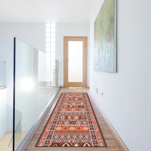 Alfombra atrapa la suciedad Boho de 40x350 cm para pasillos largos y cocina limpia 6