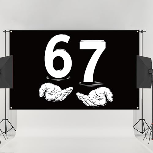 Funny 67 Meme Fotografía Fondo 5x7ft Negro miniatura 6