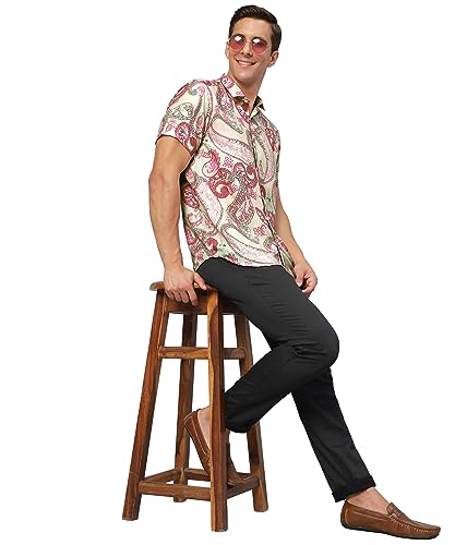 Image of Venisa Men's Cotton Blended Printed Casual Shirt