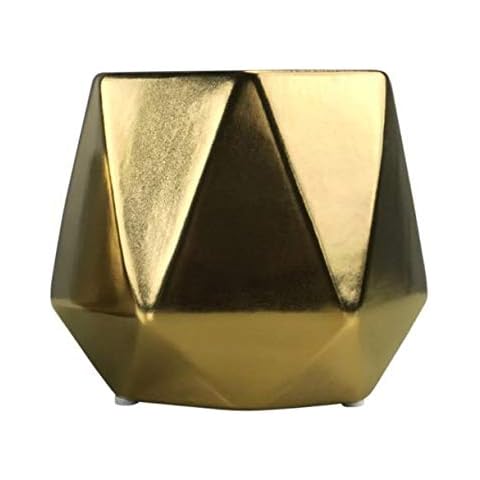 Cratone Gold Ceramic Flower Pots Indoor Plant Pots Decorative Ceramic Plant Pot Plant Containers with Gold Gilded for Indoor and Outdoor Cover