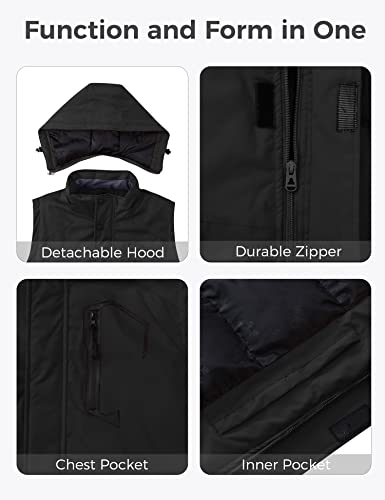 Wantdo Men'S Warm Winter Vest Windproof Hooded Puffer Vest thumb #5