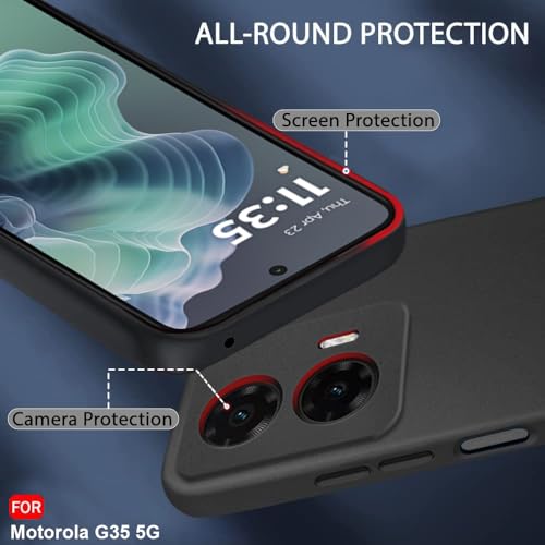 Image of TheGiftKart Sleek Back Cover Case for Motorola Moto G35 5G | Slim Fit Protective Design | Ultra Matte Finish | Camera Protection Bump | Soft Silicon Back Cover Case for Moto G35 5G (Silicone, Black)