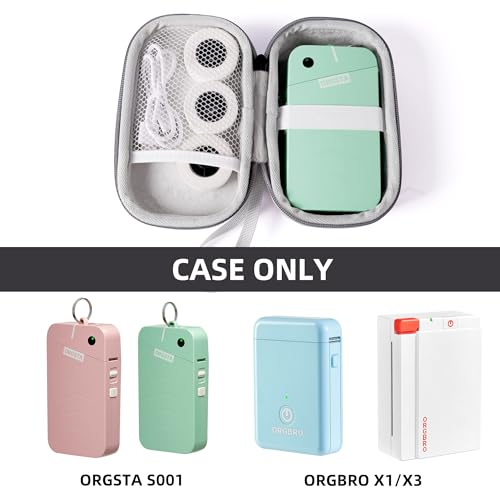 Image of ORGSTA Label Maker Case Compatible with S001 Label Maker, Hard Shell Case | Portable, Shockproof, Hard Shell Label Printer Carrying Cover, for NELKO P21, SUPVAN E10, NIIMBOT D11 D110, JADENS D110, Gray