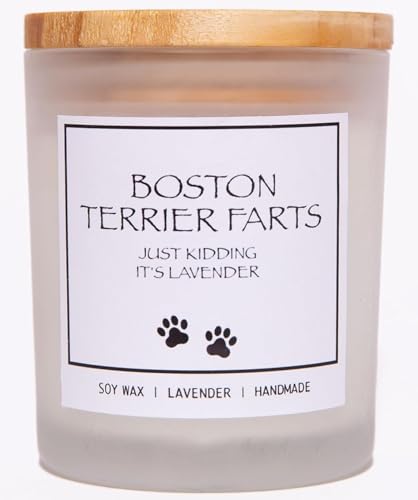 Bougie pet de chien terrier de Boston pour purifier votre salon avec humour