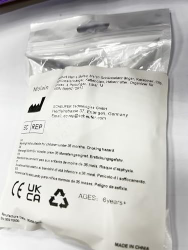 Molain Metal Keychain Carabiner Clip Keyring Key Ring Chain Clips Hook Holder Organizer for Unisex, 4 Packs - Cosy Home Interiors Molain Metal Keychain Carabiner Clip Keyring Key Ring Chain Clips Hook Holder Organizer for Unisex, 4 Packs - Image 11