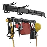 【Fácil de Instalar】: Primero, mida la localización de la instalación y perfore el hueco en la pared. A continuación, asegure la orientación de los rieles e instálelos con los tornillos suministrados. Después de instalar los ganchos adecuados, puede empezar a colgar sus objetos.
